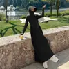 [Processamento Personalizado] Vestido Longo de Seda Gelada com Proteção Solar para Mulheres, Corte Justo, Cincha na Cintura, Emagrecimento, Vestido Longo de Verão com Proteção Solar