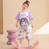 Camisón de verano para niñas, fino, de algodón puro, para bebés, niños medianos y grandes, antipatadas, bonito pijama de manga corta de una pieza con protección para el vientre para niños