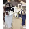 Camisola de tiras al cuello con forma de H para mujer, capa base integrada con almohadillas en el pecho, estilo bandeau, top sin espalda, estilo sexy