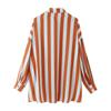 Ropa de Mujer de Exportación Transfronteriza 2025 Verano Estilo Europeo y Americano Solapa Manga Larga Rayas Contraste Camisa Tops para Mujer D16917F