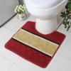 Tapete de Piso para Inodoro de Casa Tapete para Pies Inodoro Inodoro Tapete en Forma de U Antideslizante Absorbente Poliéster Estampado Baño Tapete Antideslizante
