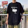 Camiseta de manga corta de otoño para hombre, de algodón puro, con cuello redondo, talla extragrande, holgada, de manga corta, color azul violáceo.