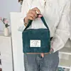 Bolsa de Mão de Veludo Cotelê Estilo Coreano, Simples, Leve, Bolsa de Cosméticos Portátil de Grande Capacidade, Bolsa Pequena de Lona de Mão Tendência e Fashion