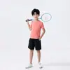 Traje Deportivo de Correr para Niños Verano Manga Corta Shorts Secado Rápido Casual Seda de Hielo Traje de Fitness