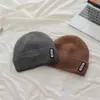 Gorro de Punto Bordado con Letras Sencillo para Mujer Gorro de Lana Engrosado con Terciopelo Plus con Letras para Hombres y Mujeres Venta al por Mayor