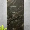 Azulejos de Piso de Pedra de Luxo Estilo Francês Preto Minimalista com Padrão de Mármore 60*120 Azulejos Cerâmicos para Hotéis e Supermercados, Azulejos Brilhantes Cor de Café