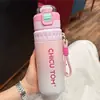 Taza aislada con recubrimiento en spray, taza deportiva portátil para exteriores para agua fría, taza de acero inoxidable de gran capacidad para doble bebida para parejas y estudiantes