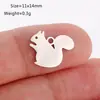 Accesorios de joyería de acero inoxidable transfronterizos colgante espejo pulido colgante de animal DIY mono ardilla jirafa zorro