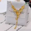 Loja Dourada Mesmo Estilo Florescendo Alto Padrão Floral Borboleta Colar Moda Leve Luxo Ouro de Areia Conjunto de Joias Acessório de Colar de Corrente