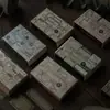 Pegatinas Retro Yanji en Caja, Serie Tiempos Pasados, Papel Base para Decoración de Cuaderno Material DIY, 6 Opciones