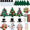 Kit de Artesanato de Natal da Amazon DIY Enfeites de Guirlanda de Natal Arte Decorativa Terno Folhas de Azevinho Papai Noel
