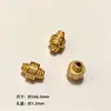 Cuentas espaciadoras de tres vías pagoda incrustadas con diamantes, chapadas en oro de plata S925, accesorios para joyería DIY para pulseras