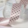 Cinta de poliéster con puntos, cinta de lunares brillantes de una sola cara, accesorios para el cabello DIY para niños, material para moños, caja de regalo, bolsa para envolver ramos
