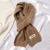 Bufanda de Punto Estilo Ins Coreano Protección para el Cuello Invierno Versátil Cálida Estilo Coreano Estilo Universitario Etiqueta de Tela de Moda Bufanda Sencilla