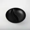 Tigela de Melamina Preta A5 Tigela Criativa com Duplo Compartimento Tigela Tai Chi Yin-Yang Redonda Louça de Melamina Tigela Dividida para Sopa Tigela para Macarrão Atacado