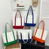 Bolsa de Lona Logo Estampado Lona en Blanco Pintada a Mano Tridimensional Bolsa de Hombro Gran Capacidad Bolsa de Lona Tela de Algodón Bolsa de Compras Portátil