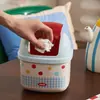 Papelera de escritorio con tapa, mini caja de almacenamiento linda y fresca, papelera de escritorio para oficina y dormitorio