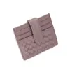 Cartera de Tarjetas Tejida Ultra Delgada de Moda Color Sólido Ranura para Tarjeta de Identificación Portafolio Ranura para ID Almacenamiento Bolsa Pequeña Portafolio de Tarjetas Portátil