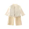 Ropa para Bebé Niña Invierno Estilo Chino Festivo Saludos de Año Nuevo Traje Infantil Invierno Engrosado Cálido Conjunto de Tres Piezas