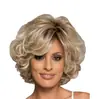 Venda Quente Peruca Europeia e Americana Feminina de Meia-Idade e Idosa Cabelo Curto em Degradê Fofo Reparo Facial Cobertura Rede Rosa Resistente a Altas Temperaturas