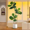 Plantas verdes artificiales de estilo vintage, higuera artificial para la sala de estar, ofreciendo una sensación de lujo ligero y alta gama, plantas verdes artificiales para decoración de interiores