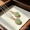 Popular jade Hetian natural en color aguamarina transparente, colgante de paz, jade Dongling, Buda Ruyi, jade Pixiu, placa Wushi