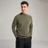 Suéter simples e elegante de gola semi-alta 100% cashmere puro para homens, adequado para uso business casual, pulôver versátil e quente como camada base