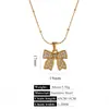 Aço inoxidável ouro 18k 40 5 colar pingente pérola artificial cinco pontas estrela laço amor corrente presente