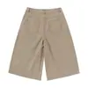 Yidao Vintage 2026 Verano Estilo Japonés Lavados Retro Casuales Pantalones Cortos Hombres Modernos Ajuste Holgado Versátiles Pierna Ancha Pantalones de Siete Cuartos