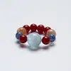 [Jinghong Yingzhi] Pulsera de Cristal de Aguamarina Natural para Mujer La Más Fácil de Combinar Pulsera de Cristal Kyanita Luna Naranja Lote