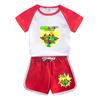 Roupas de verão masculinas terno 2023 novas roupas infantis contrastam roupas de cores frias bonito puro algodão roupas esportivas infantis de verão