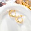 Pendientes Pleated Ins Chapados en Oro, Accesorios para Orejas C-Shaped de Alta Gama, Pendientes de Alta Gama para Mujer, Venta al por Mayor para Comercio Exterior