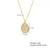 Colgante de circonita de marca redonda gota de agua europea y americana de alta calidad, colgante de collar para mujer simple exquisito, lujo ligero nicho versátil al por mayor