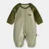 Macacão de bebê para primavera e outono, macacão de bebê antibacteriano 10A, roupa de engatinhar, pijama sem costura para bebês e crianças pequenas, roupa para atividades ao ar livre