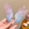 Horquilla de Mariposa para Niñas, Tocado de Malla Degradada Transfronterizo, Accesorios para el Cabello de Mariposa de Simulación Hanfu Antiguo, Horquilla