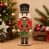 Bestseller de Navidad Adorno de Soldado Cascanueces Figura de Dibujos Animados de Madera Decoración de Escritorio Regalo Festivo Europeo y Americano