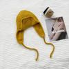 Gorro de lana estilo coreano para mujer, gorro con orejeras para otoño e invierno, gorro pequeño con aspecto de cara, gorro de punto cálido combinable estilo japonés 2023, gorro con circunferencia de cabeza grande