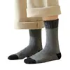 Medias de rizo de invierno engrosadas y alargadas a juego para hombre serie cálida medias de rizo calcetines a prueba de frío