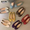 Sapatos femininos franceses vintage de couro genuíno, cor prata, sola macia, novo estilo outono 2026, sapatos baixos estilo vovó com laço