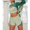Oferta EspecialSaia de Tênis Feminina, Top de Manga Curta, Conjunto de Treino Pilates Yoga, Calças Compridas, Shorts