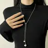 Cadena de Suéter Larga Ajustable con Corazón Nuevo Estilo Popular Moda de Lujo Ligero Nicho Collar de Gama Alta para Mujer