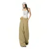 OOTD do 26º Dia!|Primavera 2026 Novo Macacão Khaki Jeans Wide-Leg Design Solto Calça Cimitarra