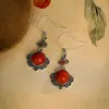 Pendientes Ruyi de Plata 925 para Mujer, Diseño de Estilo Antiguo, Ágata Roja, Pendientes de Alto Nivel Estilo Chino Nuevo