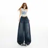 Jeans Laranja Infantil com Padrão Bigode de Gato, Design Lavado, Perna Larga para Mulheres, Caimento Solto, Emagrecedor, Moderno, Versátil, Calças de Comprimento Total.