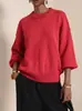 Suéter de punto pullover de cuello redondo para mujer transfronterizo europeo y americano, nuevo top de punto liso con abertura para otoño e invierno, blusa casual de manga larga