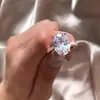 Anillo Sanjie Wish Nuevo Europeo y Americano Oval Grande Blanco Chapado en Oro Circonita Anillo de Joyería Transfronteriza Aliexpress
