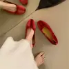 Bailarinas de Corte Bajo con Lazo 2026 Nuevas Bailarinas Retro Francesas de Terciopelo Suela Suave Zapatos de Maternidad