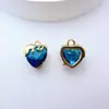Pingente Coração Mini Banhado a Ouro Conserva Cor Zircônia Incrustada Pulseira Charm Coração Colar Brincos Acessórios de Joias DIY