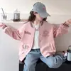Chamarra de Béisbol Rosa Dulce para Niñas 2026 Otoño Nueva Llegada Niños Grandes Estilo Coreano Moda Casual Cuello Redondo Ropa Exterior Top