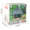 Juguetes de Casa Pequeña Transfronterizos para Niños, Juego de Imitación, Cabaña Realista de Paja de Granja, Decoraciones de Escena de Mesa de Arena de Paisaje Micro